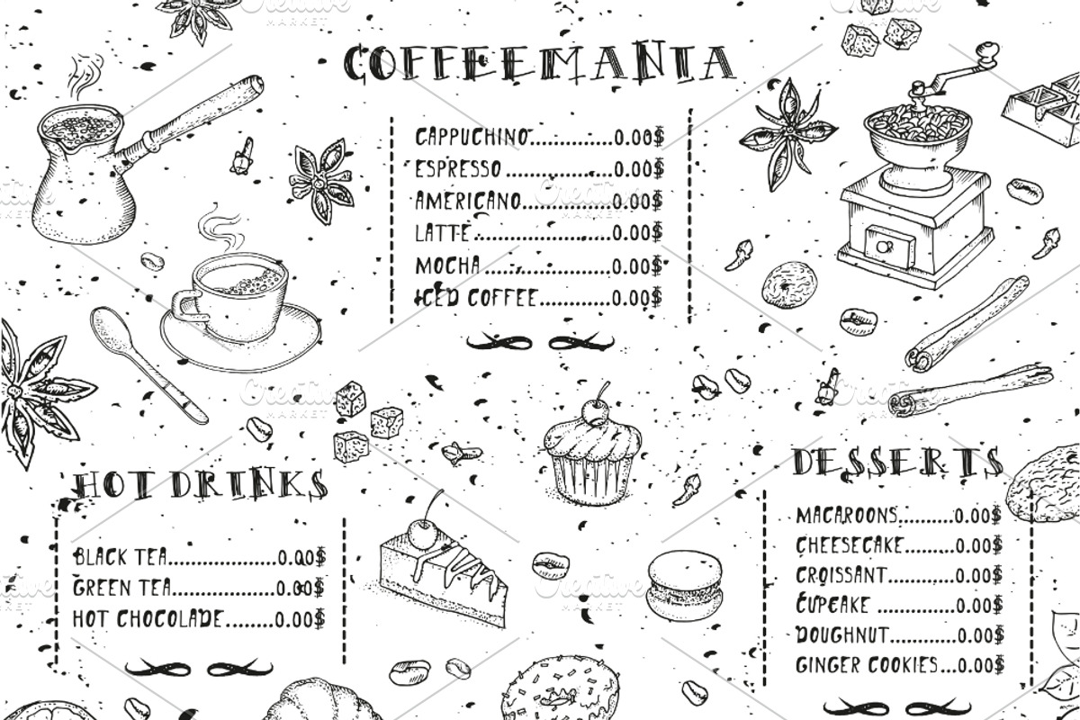 Coffeeshop. All About Coffee., a Food Illustration by WINS Doodle shop (Photo 3 of 5)