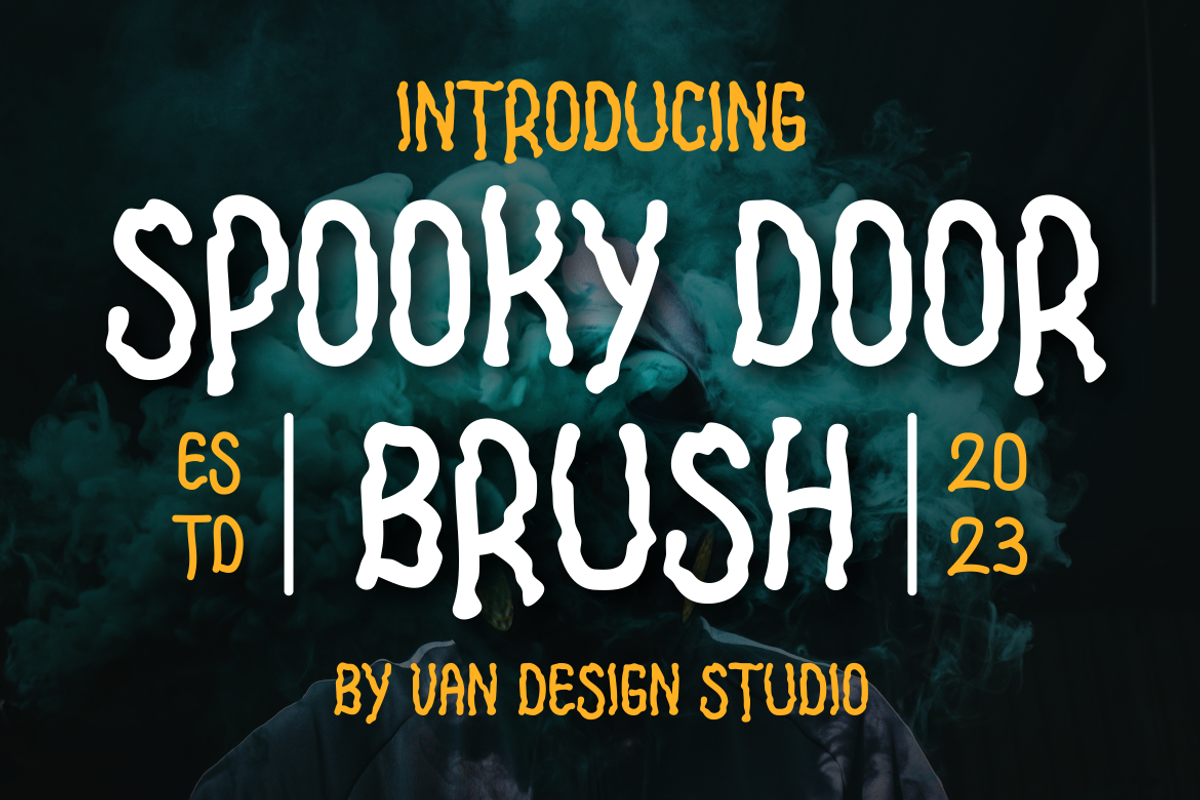 SPOOKY DOOR BRUSH, a Handwritten Font by Viswal Studio (Photo 1 of 5)