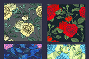 Vintage seamless patterns with roses, a Pattern Graphic by Mandarinkas art (Thumbnail 2 of 4)