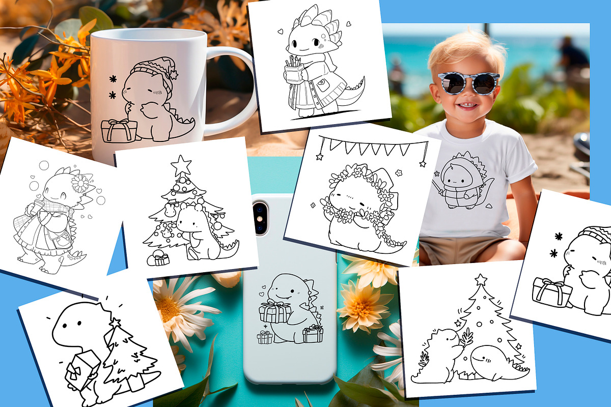 36 Little cute kawaii dragons, a Stationery Template by Big Squirrel (Photo 2 of 3)