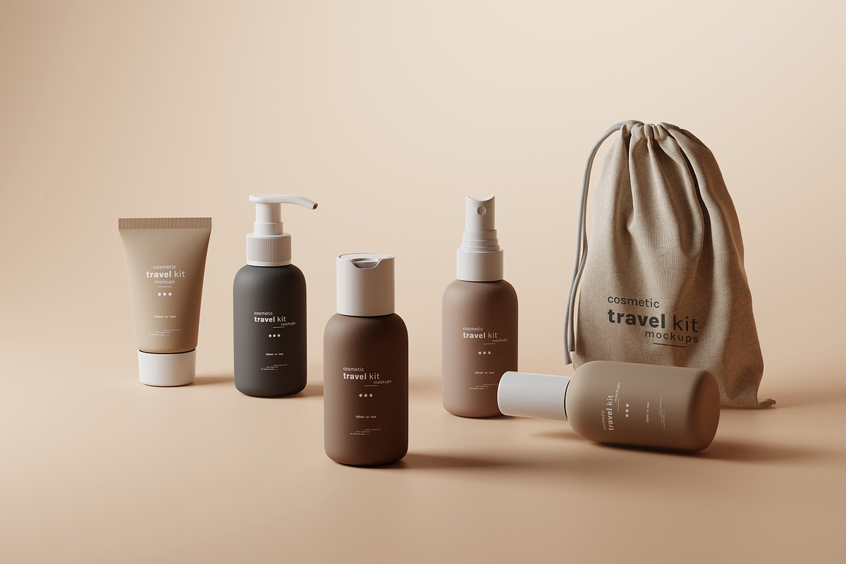 Cosmetic Travel Kit Mockups, a Packaging Mockup by pmvch (Photo 3 of 53)