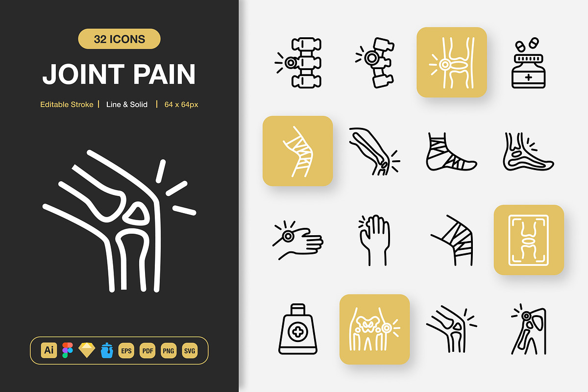 Joint Pain Icons, an Icon by Spacepixel Creative (Photo 1 of 3)