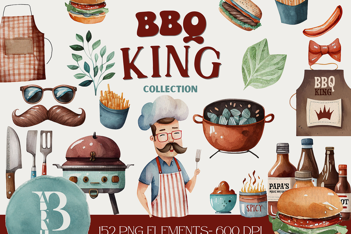 BBQ Grilling Fathers Day Clipart, a Graphic by JBArt Clipart (Photo 1 of 6)