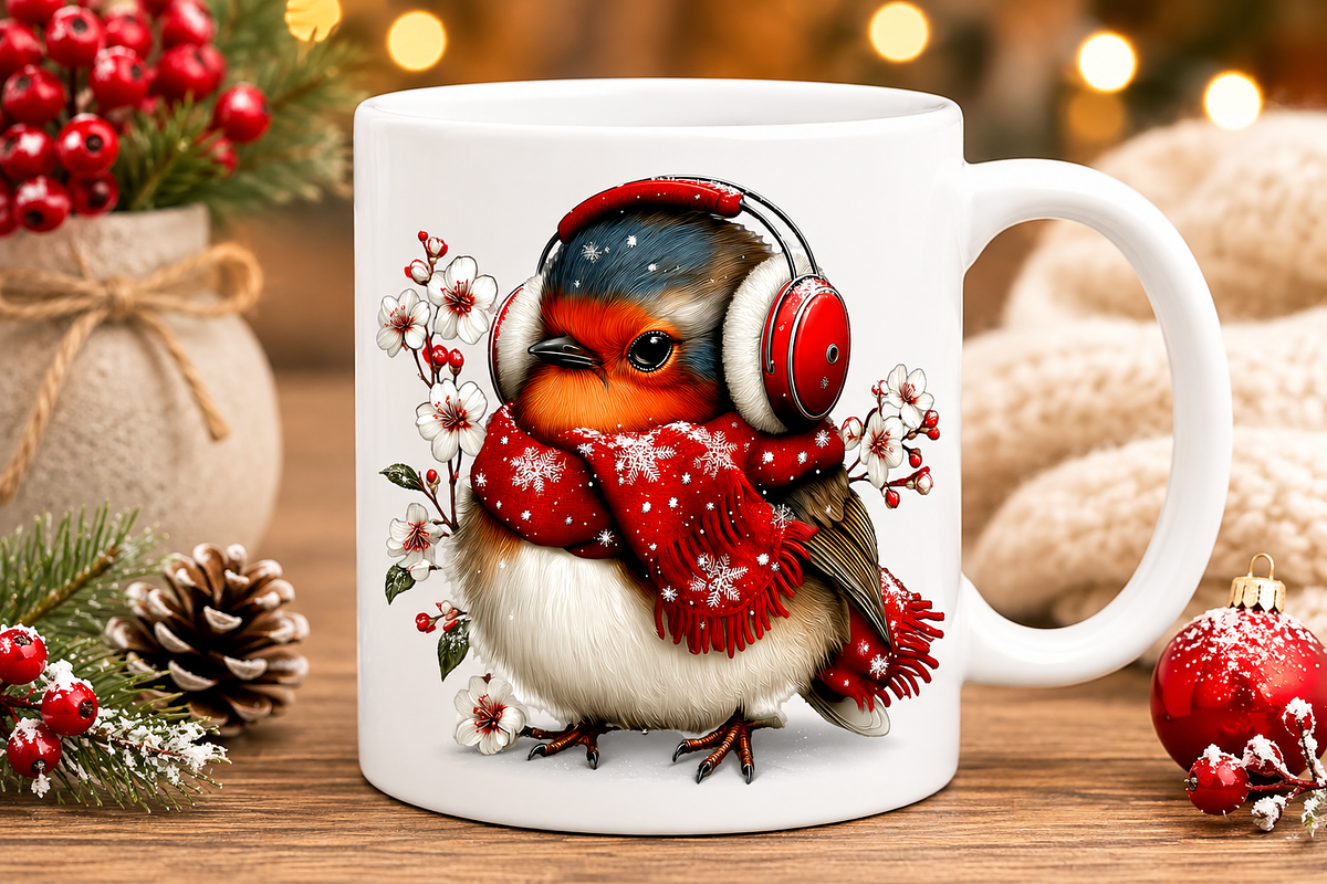 Cute Christmas Robin PNG Clipart, a Seasonal Illustration by CreationArt (Photo 7 of 7)
