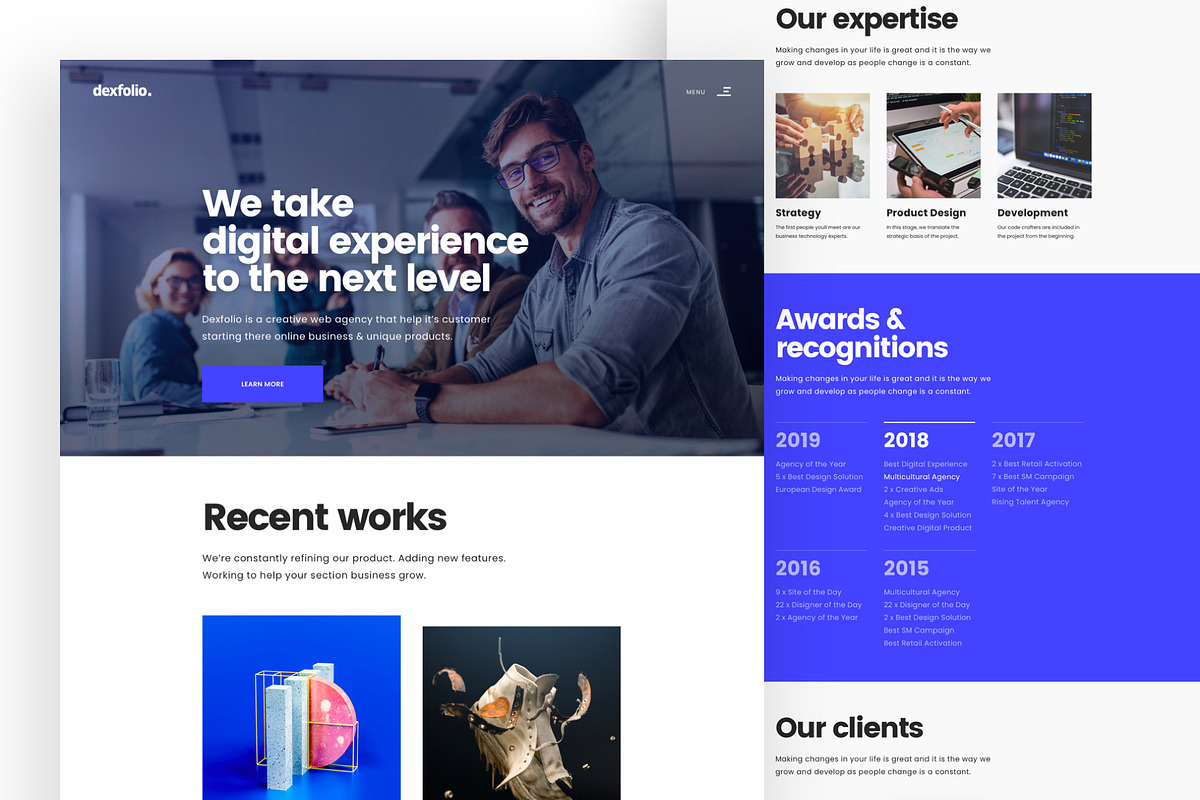 Dexfolio - Creative Agency Portfolio, an UI Kit Template by fusionlab (Photo 4 of 11)