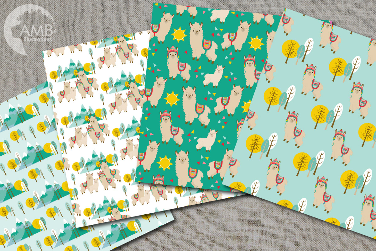 Llama Papers, Alpaca paper AMB-1987, a Pattern Graphic by AMBillustrations (Photo 2 of 2)