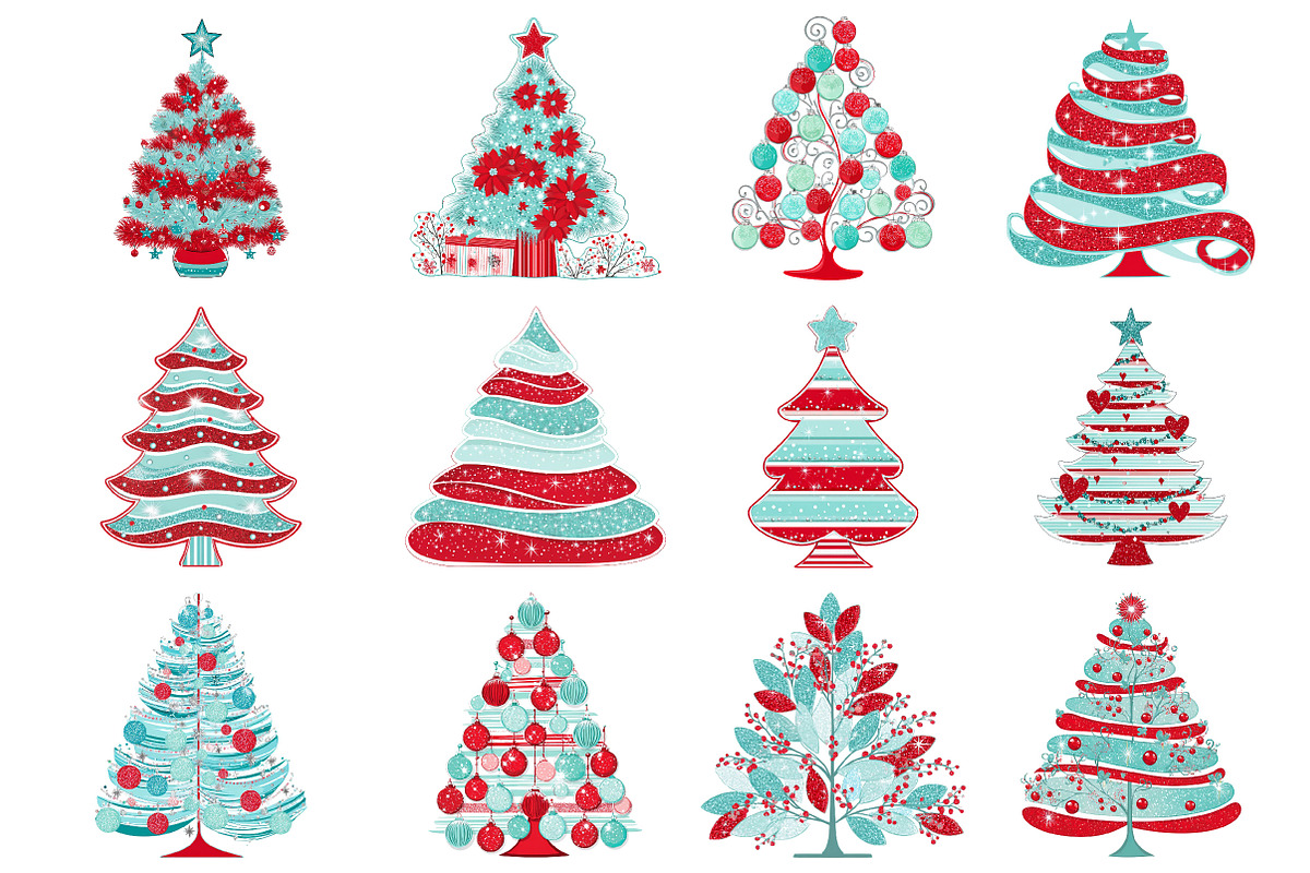 Christmas Trees Clipart, an Illustration by Dream Creation (Photo 2 of 6)