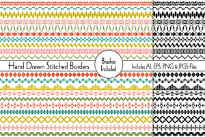 Hand Drawn Stitched Borders