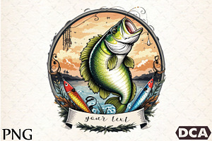 Bass Fishing PNG, an Illustration by DreamCafeArt