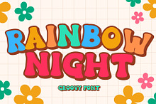Rainbow Night is a retro groovy font