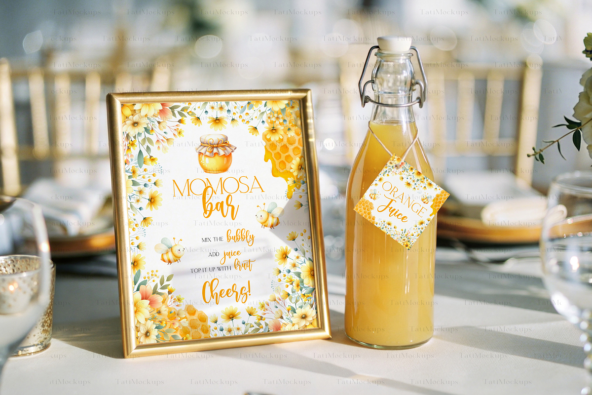 Table Sign & Square Label Mockup, a Product Mockup by TatiMockup