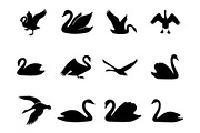 Collection of Silhouettes of swans, an Animal Illustration by nandinigraphics (Thumbnail 3 of 4)