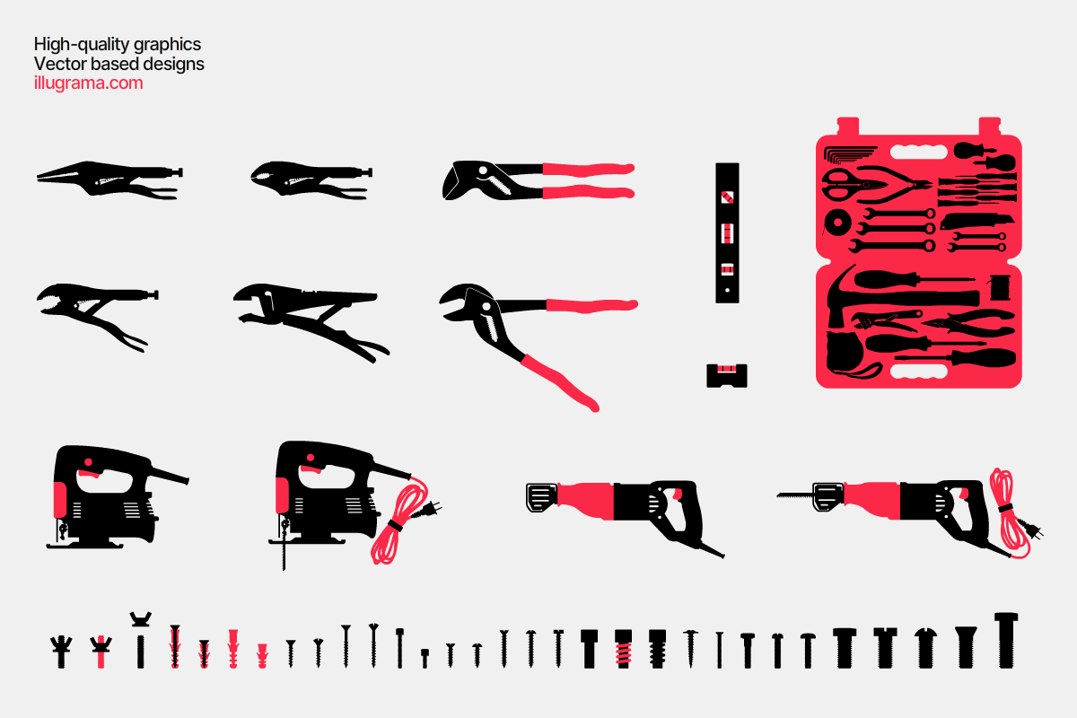 Hand Tools - Modern Graphics, an Illustration by illugrama (Photo 9 of 9)