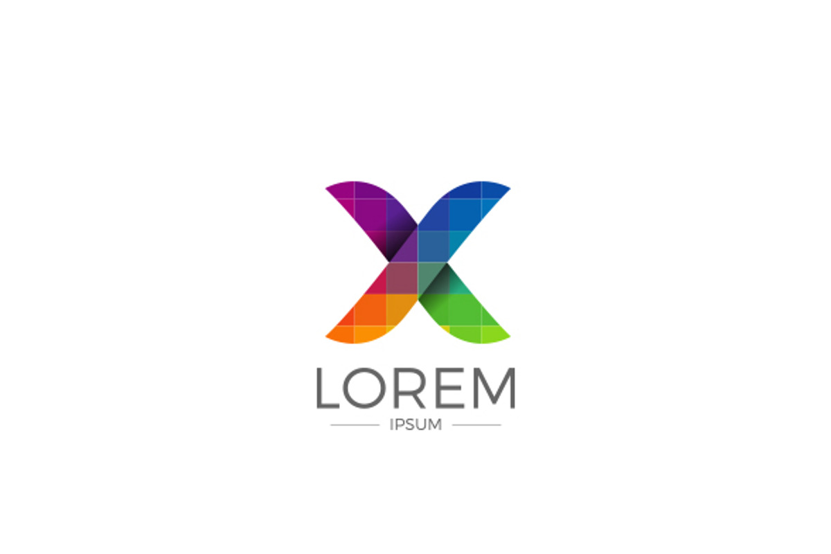 X Letter Logo Icon Mosaic template, a Branding & Logo Template by Woo ...