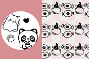 Kawaii Black Cat Line Art, a Seasonal Illustration by TheClipAtelier (Thumbnail 3 of 3)