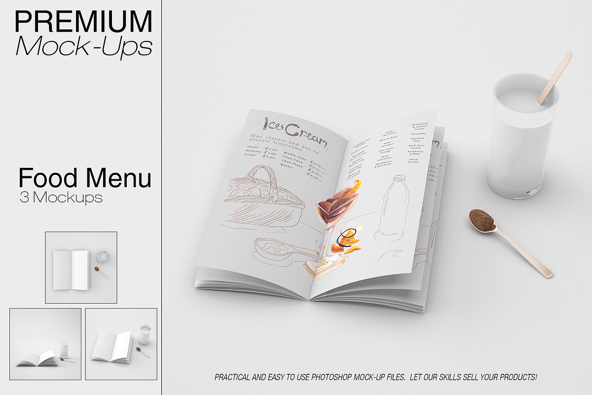 Food & Drink Menu Mockup Set, a Product Mockup by mock-ups (Photo 1 of 8)