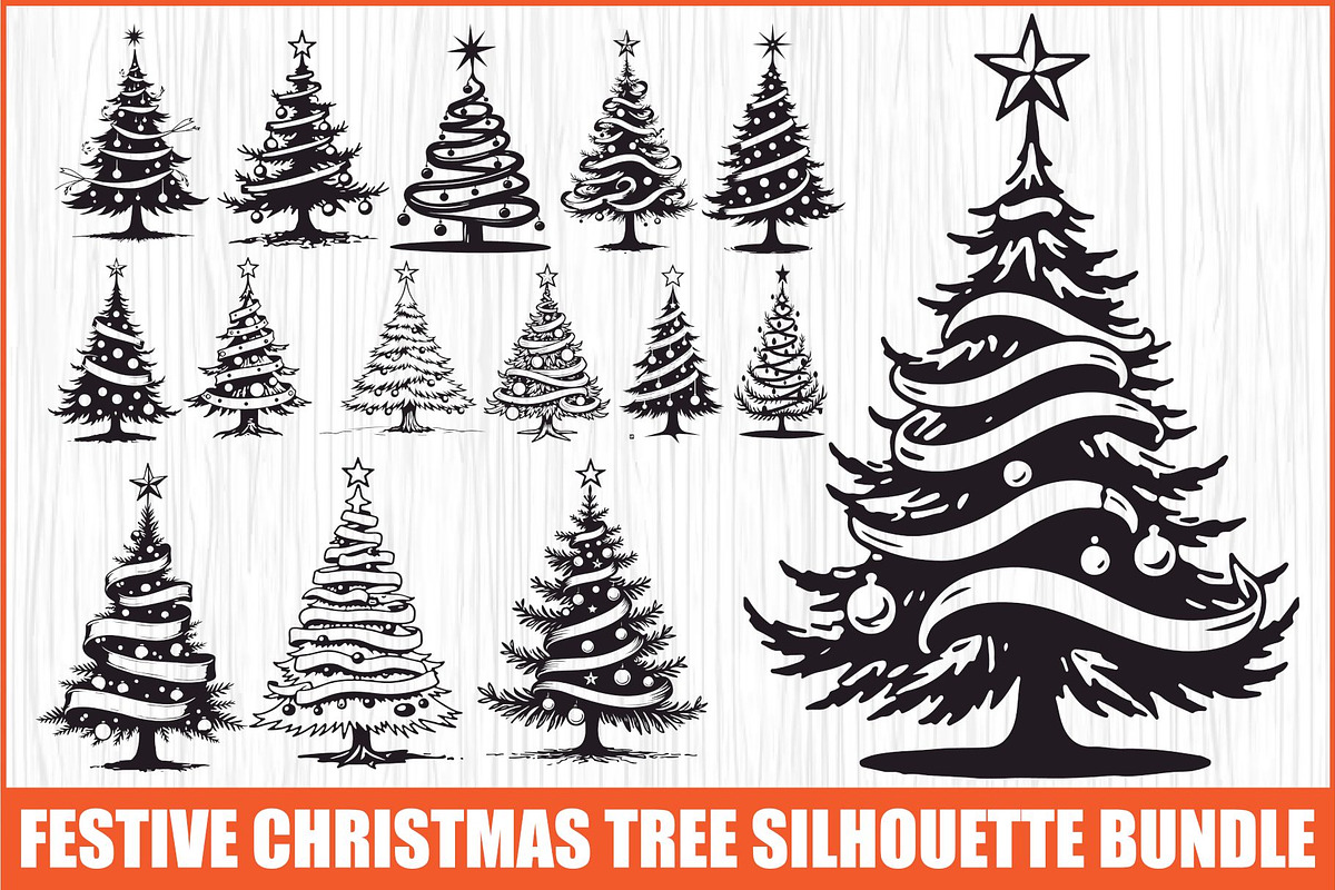 Holiday Window Christmas Tree Bundle, an Illustration by Amazin_art (Photo 1 of 21)