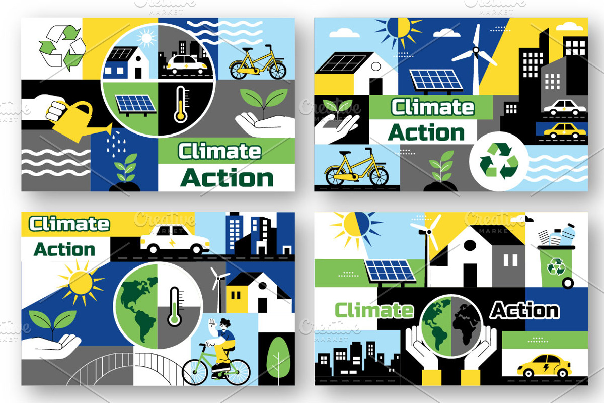 10 Climate Action Illustration, a Technology Illustration by denayunebgt (Photo 2 of 4)