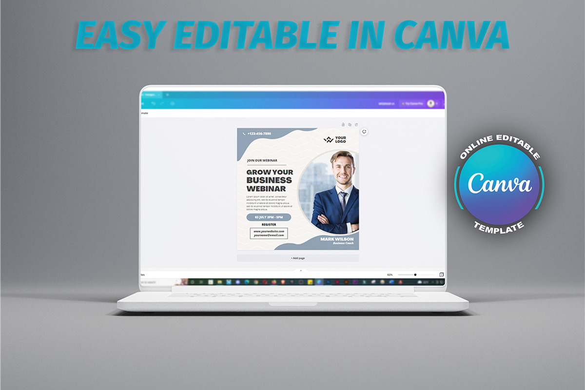 Webinar Flyer Template Canva, a Flyer Template by Madhabi Studio (Photo 3 of 3)