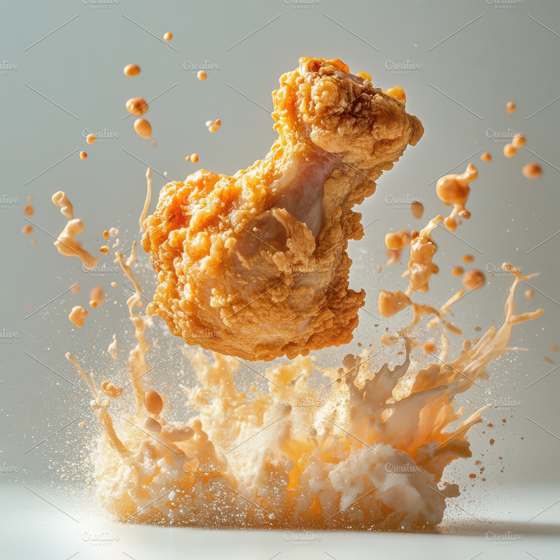 Chicken drumstick, food explosion, u, a Food & Drink Photo by Pixeness Studio