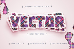 Tartan Textile Editable Text Effect