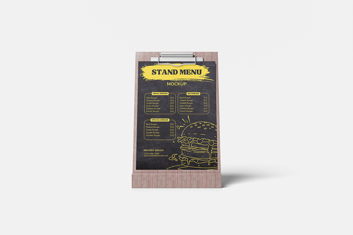 Menu Stand Mockup, a Packaging Mockup by bimockup (Photo 4 of 6)