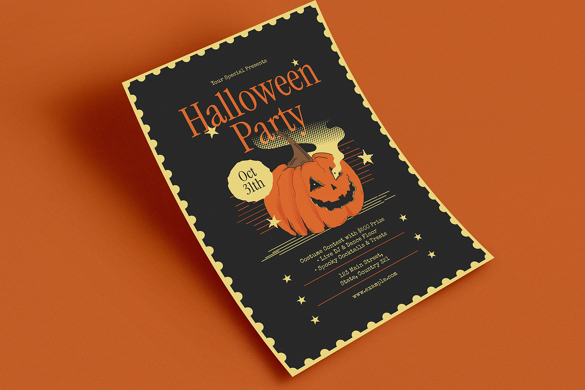 Retro Halloween Event Flyer preview 3