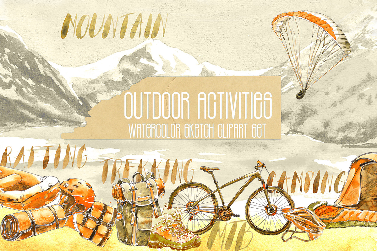 Outdoor Activities Watercolor Sketch, an Object Graphic by Cat In Colour (Photo 1 of 6)