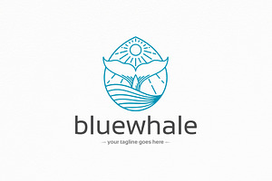 Blue Whale Tail Logo Template