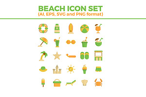 Beach Icon Set