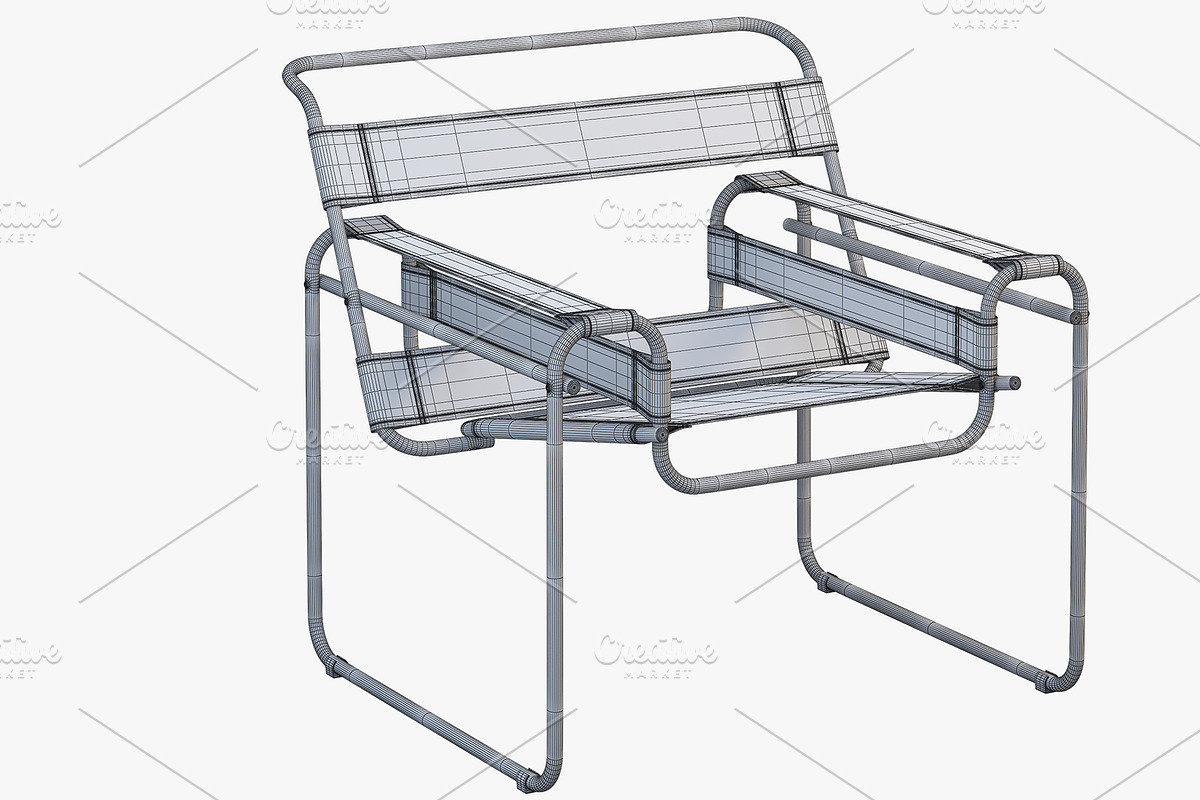 Wassily Chair by Marcel Breuer 3d, a Furniture 3D Model by 3dmitruk (Photo 6 of 12)