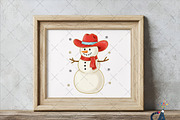Cowboy Snowman Christmas Glitter Png, an Illustration by Creative Art (Thumbnail 5 of 6)