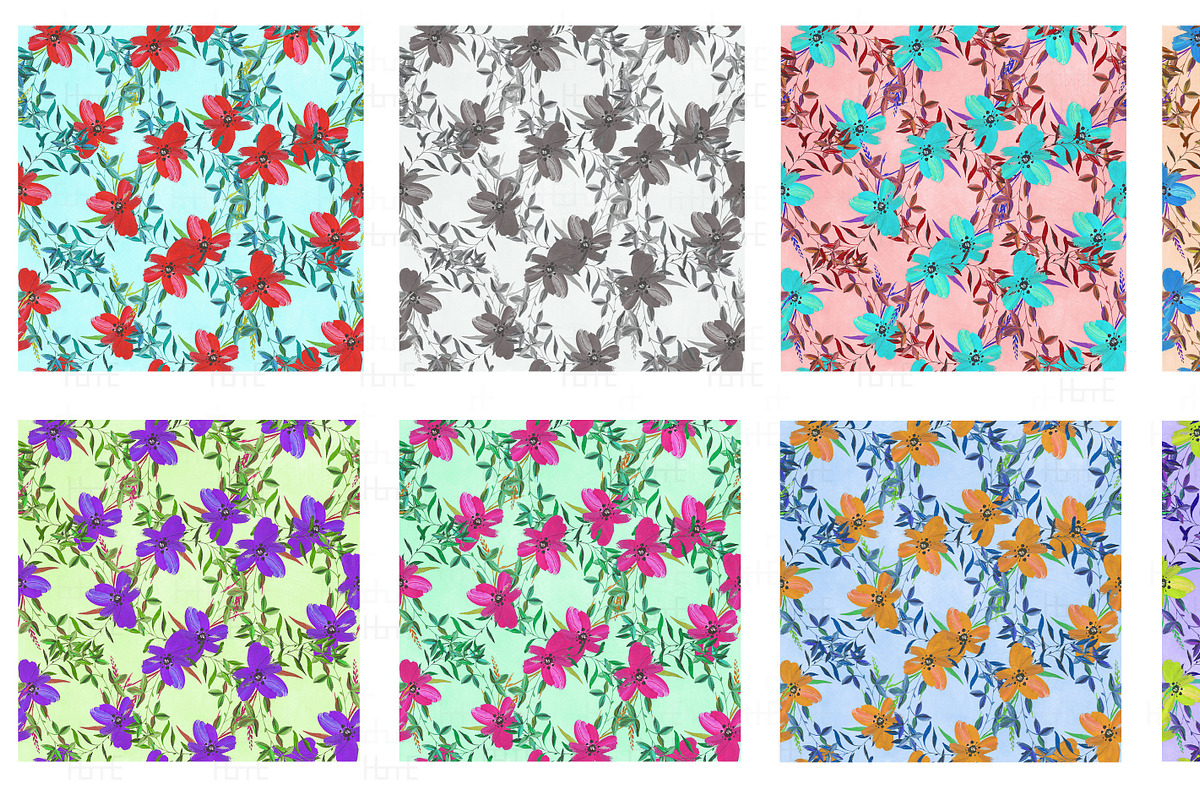Seamless Floral Crystal Textures, a Pattern Graphic by Arthitecture Home (Photo 2 of 11)