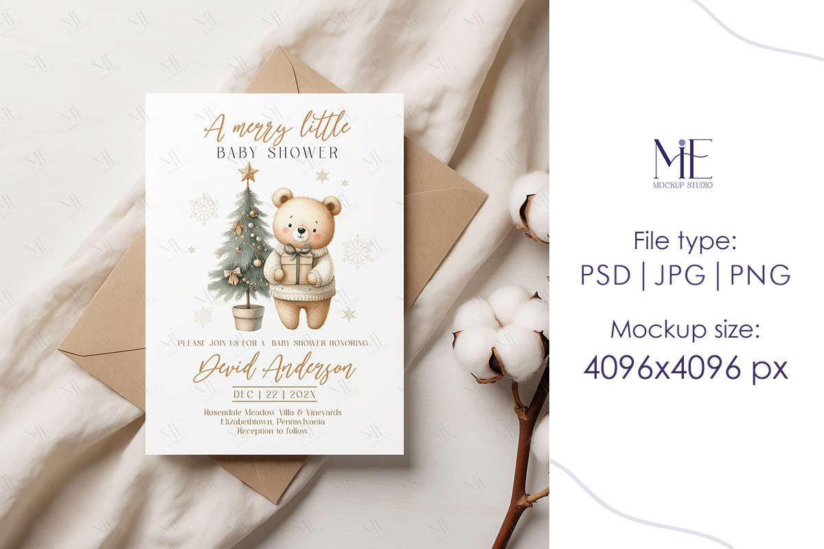 Boho 5x7 Greeting Card Invite Mockup, an Advertising Mockup by Mie Mockup Studio (Photo 3 of 7)