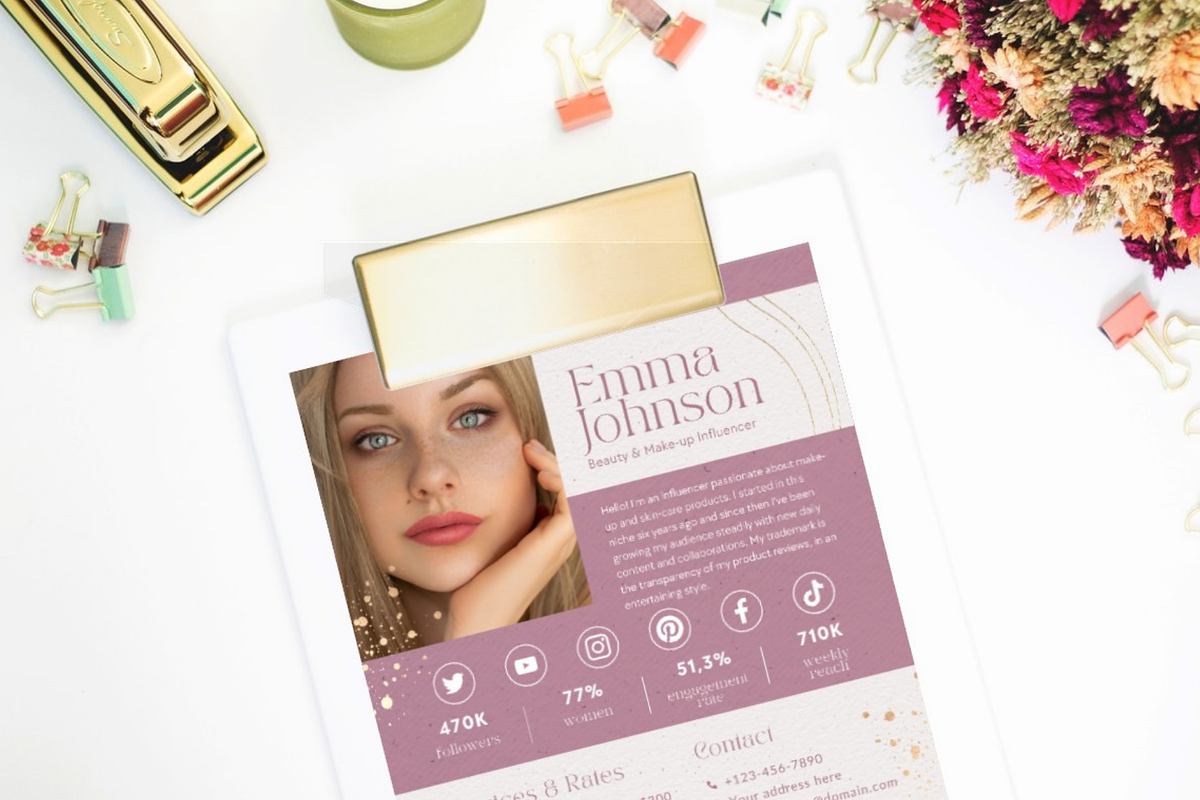 Beauty Influencer Media Kit Pink, a Resume Template by Golden Horizons Studio (Photo 9 of 11)