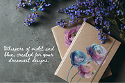 Blue & Purple Watercolor Flower PNG, an Illustration by Loony Dream Designs (Thumbnail 2 of 8)