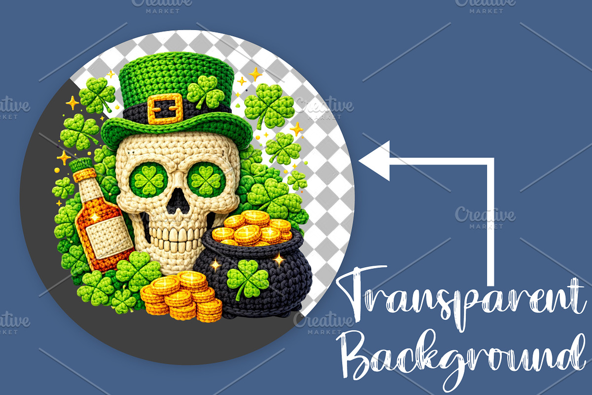 St Patricks Day Skull PNG, an Illustration by Canvas Craft (Photo 2 of 4)