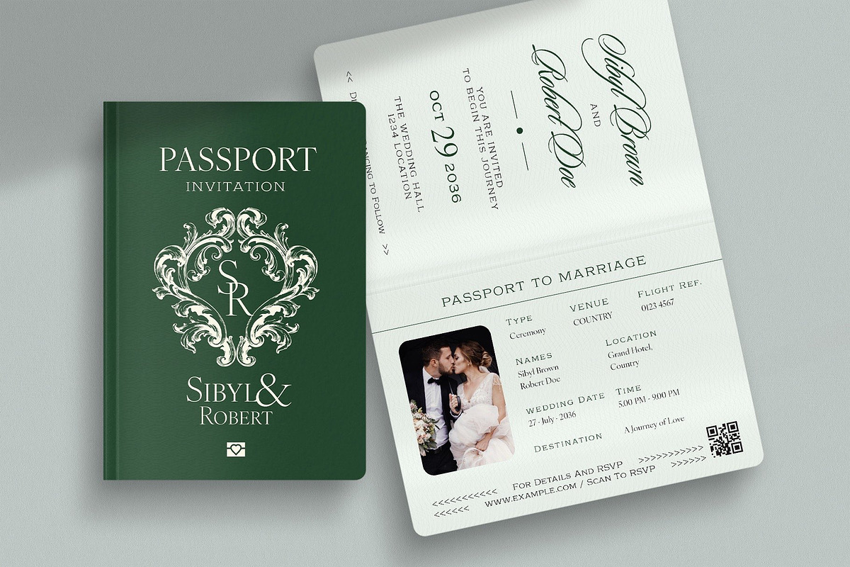 Passport Wedding Invitation Template, an Invitation Template by BrandPacks (Photo 3 of 4)