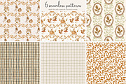 autumn woodland seamless patterns, a Pattern Graphic by Patishop Art (Thumbnail 2 of 10)