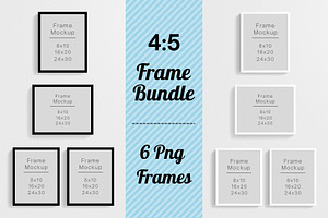 4:5 Ratio Black & White Frame Bundle