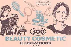 300 Beauty & Cosmetic Illustrations, a Healthcare Illustration by Nocturnal Wolf