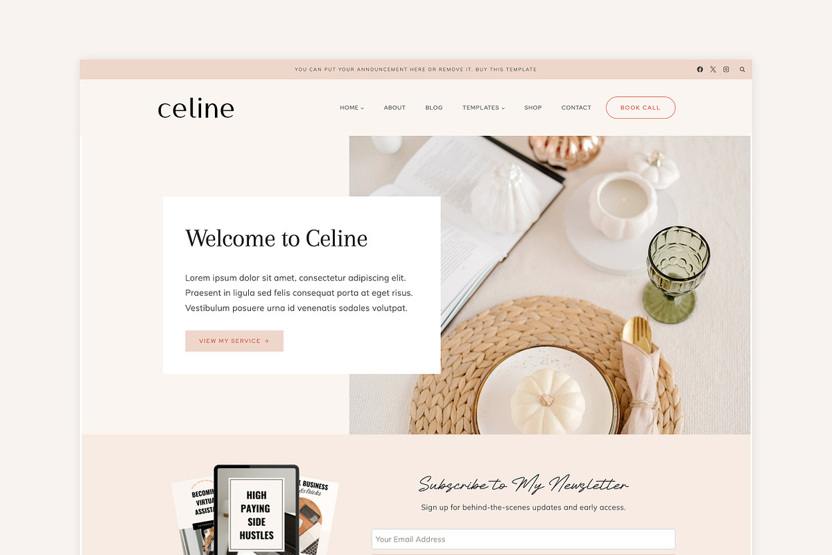 Celine WordPress Kadence Child Theme, a WordPress Template by Sky and Stars (Photo 1 of 7)
