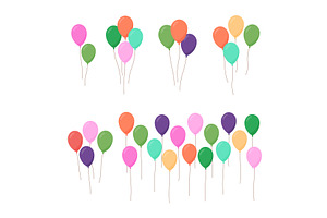 Bright balloons. Shiny helium, an Object Illustration by GraphiShop