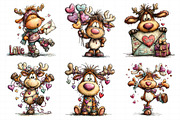 Funny Valentine Reindeer Clipart, an Illustration by Daily.Designs (Thumbnail 6 of 8)