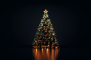 Glowing christmas tree with presents, a Holiday Photo by MistyDay