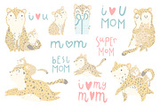 Mother's Day - leopard set, an Animal Illustration by Artnis (Thumbnail 2 of 6)