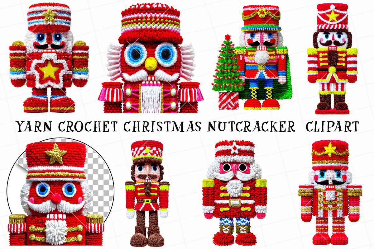 Yarn Crochet Nutcracker Cipart, an Illustration by OK Design (Photo 2 of 6)