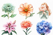 Watercolor Pastel Flowers, an Illustration by Craft Nest (Thumbnail 5 of 6)