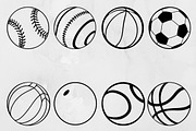 Balls Silhouette SVG, a Sport Illustration by newminddesign (Thumbnail 1 of 3)