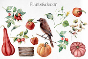 Fall Watercolor autumn flowers, a Seasonal Illustration by Yuliya Derbisheva (Thumbnail 4 of 9)